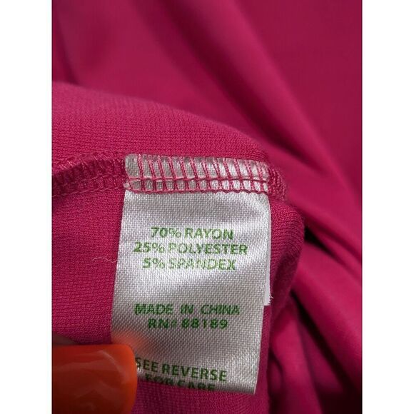 Lilly Pulitzer Pink Ruffle Neck Cap Sleeve Popover Shirt Dress, S - Picture 10 of 11